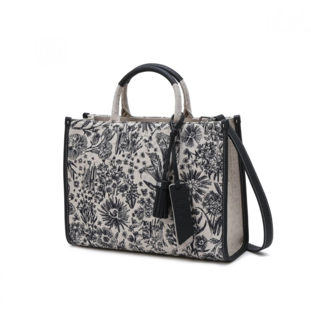 Daks Navy Flower Embroidery Jacquard Large Tote Bag Dcba5f655n2