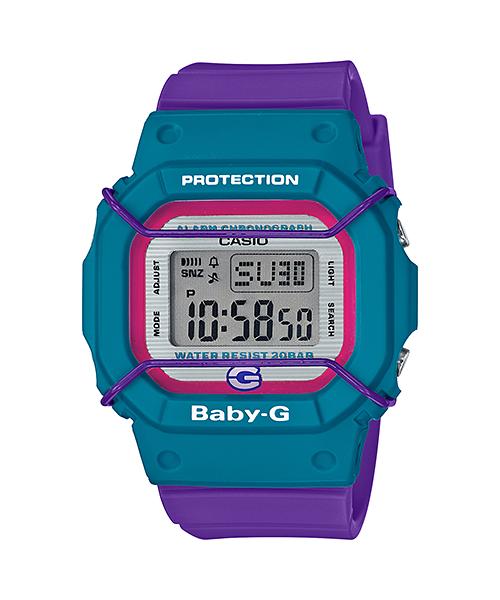 Casio Женские часы Baby-G, кварцевые, с resin-ремешком, водозащита 200 м, ударопрочные, с будильником, BGD-525F-6