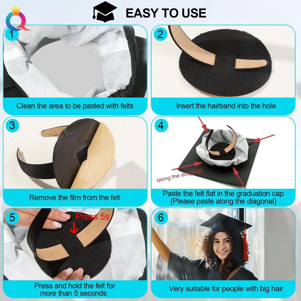 2 шт. повязка на голову для выпускной шапочки вставка для повязки на голову для выпускной шапочки фиксирует вашу выпускную шапочку и прическу академический инструмент аксессуары для шапочки