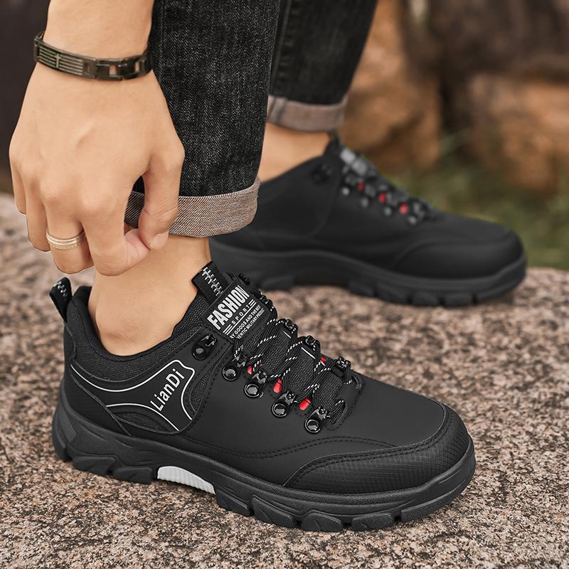 Новая мужская спортивная обувь для хайкинга 2025 Мужская нескользящая тренировочная обувь Кожаная уличная обувь больших размеров 48 Осенняя обувь для хайкинга и бега