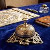 Solid Brass Embossed Desk Bell  Tabletop Call Bell, Antique Style Service Counter Ring