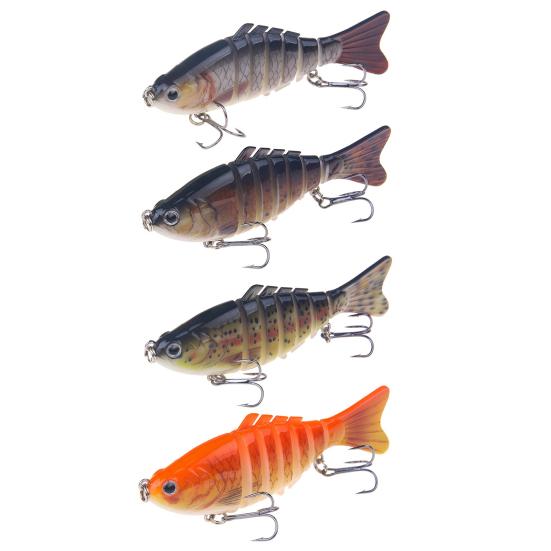 3/4/5Pcs Fishing Lures 3D Swimming Baits with Treble Hooks Realistic Looking Bright Color Freshwater Saltwater Artificial Baits Hard Lures