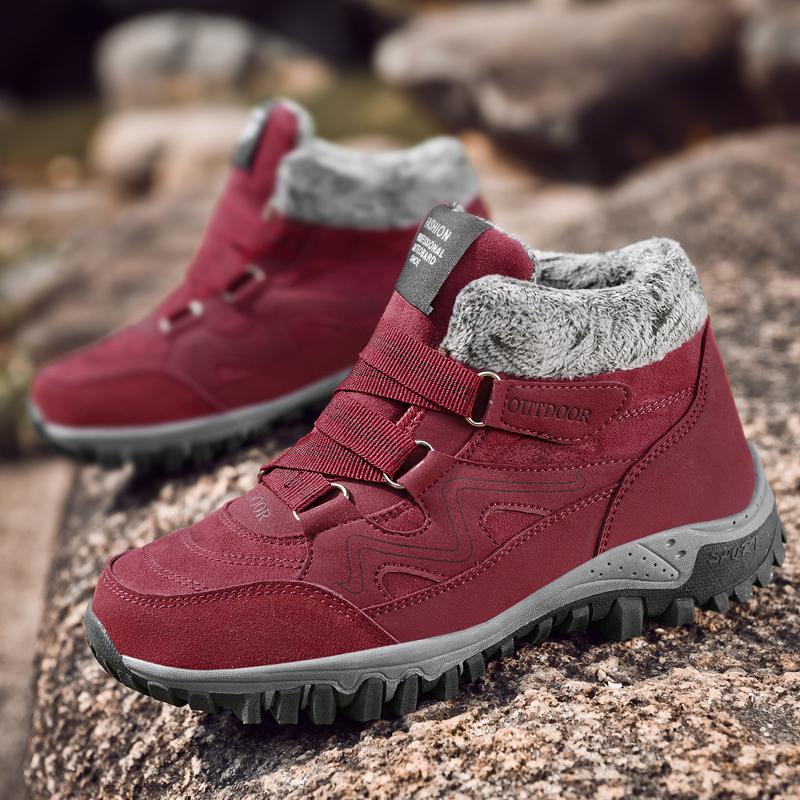 Женские зимние плюшевые зимние ботинки, нескользящие кроссовки для активного отдыха, женские теплые водонепроницаемые ботинки, модная теплая зимняя обувь