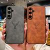 PU Leather Embossing Deer Phone Case For Samsung Galaxy S25 S24 S23 S22 S21 FE Ultra Plus A56 A36 A26 A16 A55 A54 A53 A52S Cover