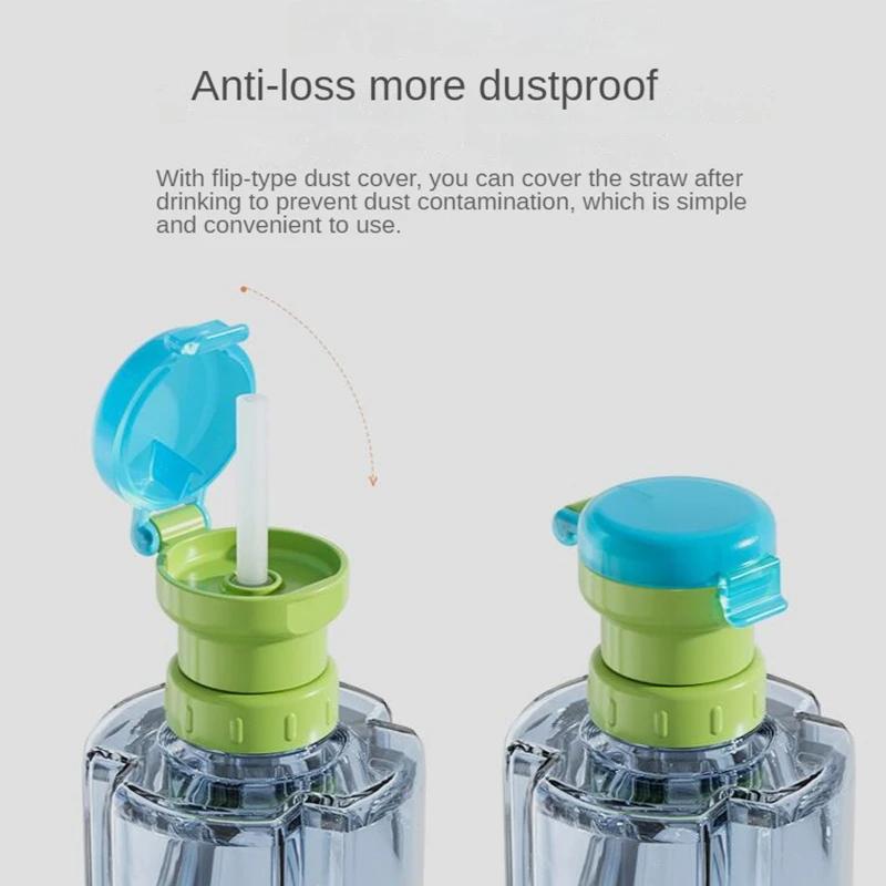 Новая крышка для бутылки минеральной воды с соломинкой, трансформируемая головка, детская, защита от удушья, портативная, для хранения на открытом воздухе, герметичные аксессуары