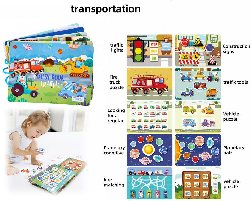 Baby First Enlightenment Book Montessori Quite Book Early Learning Sticker Busy Book Matching Games Educational Toys for Kids