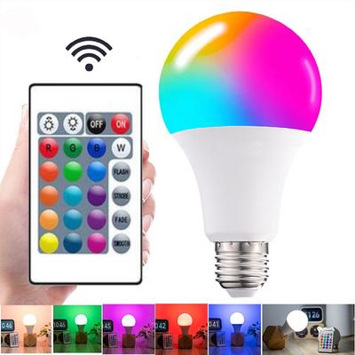 220 В 110 В E27 Светодиодная лампа RGB 20 Вт 15 Вт 10 Вт 5 Вт Светодиодная лампа RGBWW Сменная красочная светодиодная лампа RGBW с ИК-пультом дистанционного управления