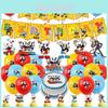 Набор украшений для дня рождения в стиле Cuphead с дизайном головы в виде чайной чашки, из яркой бумаги