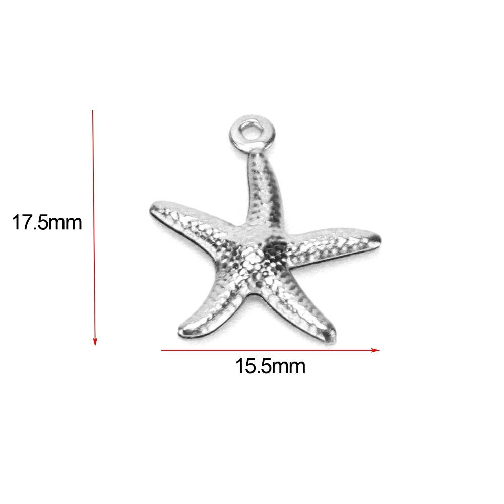 50pcs Stainless Steel Beach Jewelry Small Ocean Starfish Pendant Pendant Accessories Earring Making
