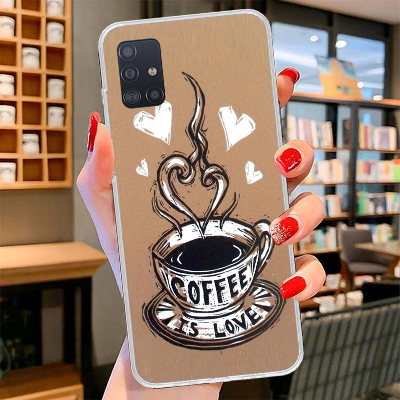 Coffee Wine Cup Cover Phone Case For Samsung Galaxy A12 A22 A32 A52 A72 A02S Phone Case Note 20 Ultra 10 S10 Plus A51 A71 A50S A