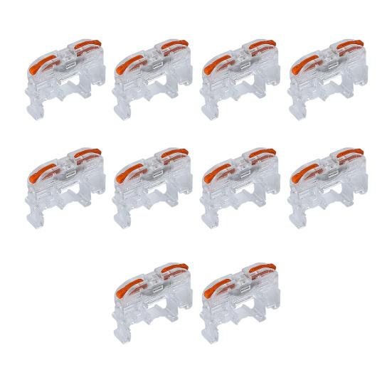 10Pcs KV121 Push-in Quick Terminal Block Din Rail Connector Universal Compact Fast Electrical