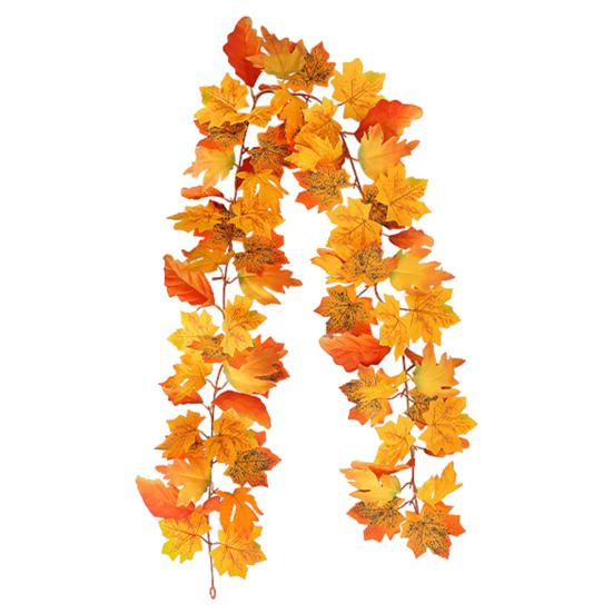 5.7Ft Fall Maple Leaf Garland Artificial Autumn Foliage Garland Harvest Hanging Vine