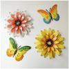 3D Flower Wall Art Decorations Metal Hanging Flower Wall Sculptures Hanging Ornament For Bathroom Living Room Garden Yard Home D