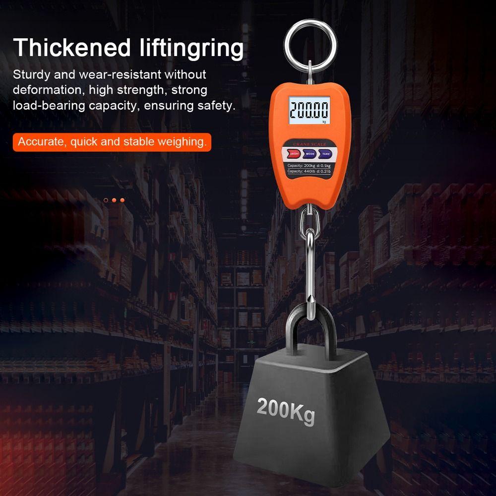 200KG Electronic Hook Scale Kg/Lb/N Mini Handheld Scale Digital Electronic Scale Luggage