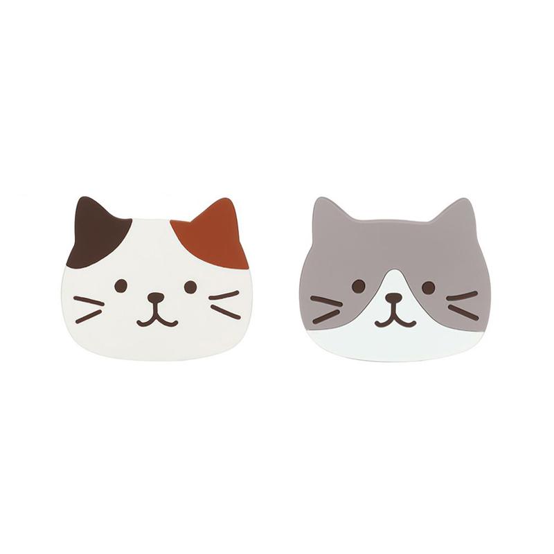 2Pcs Cute Cat Coaster Coffee Glasses Cup Mat Pad Kawaii Drink Coaster Set Heat Insulation Mug Coaster Kitchen Placemat for Table