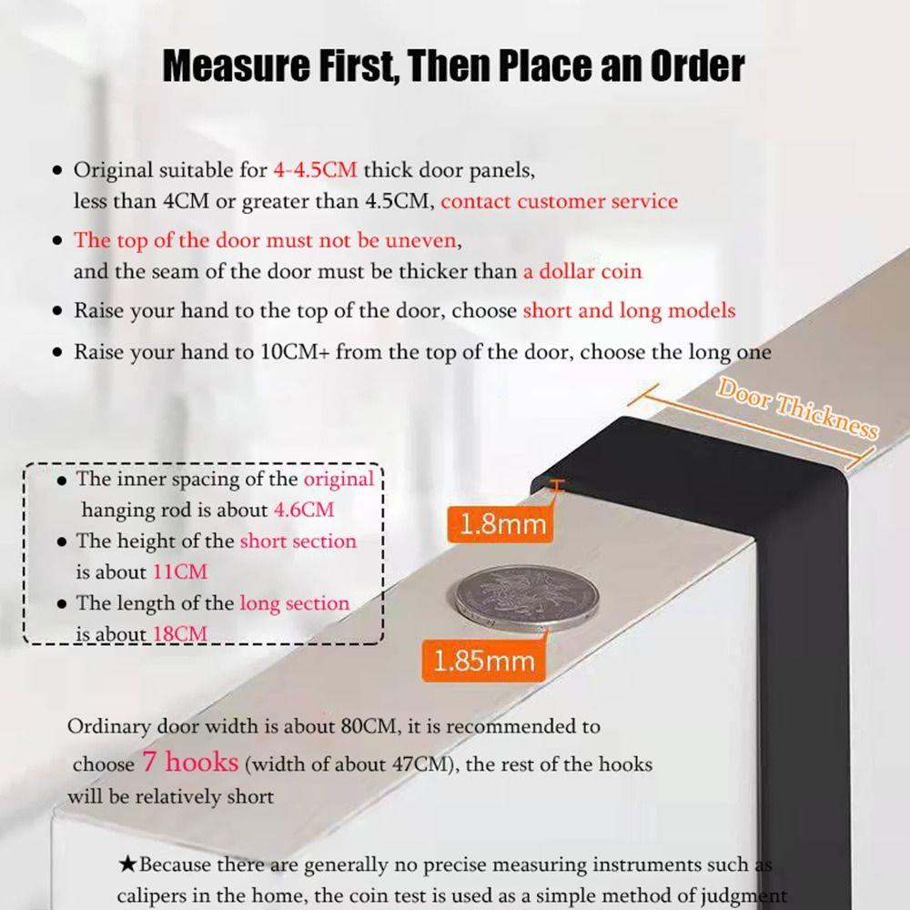 Portable Storage Hooks 6 Hooks Hanging Rack Door Hanger Hook Coat Hat Towel Hanger Storage Holder