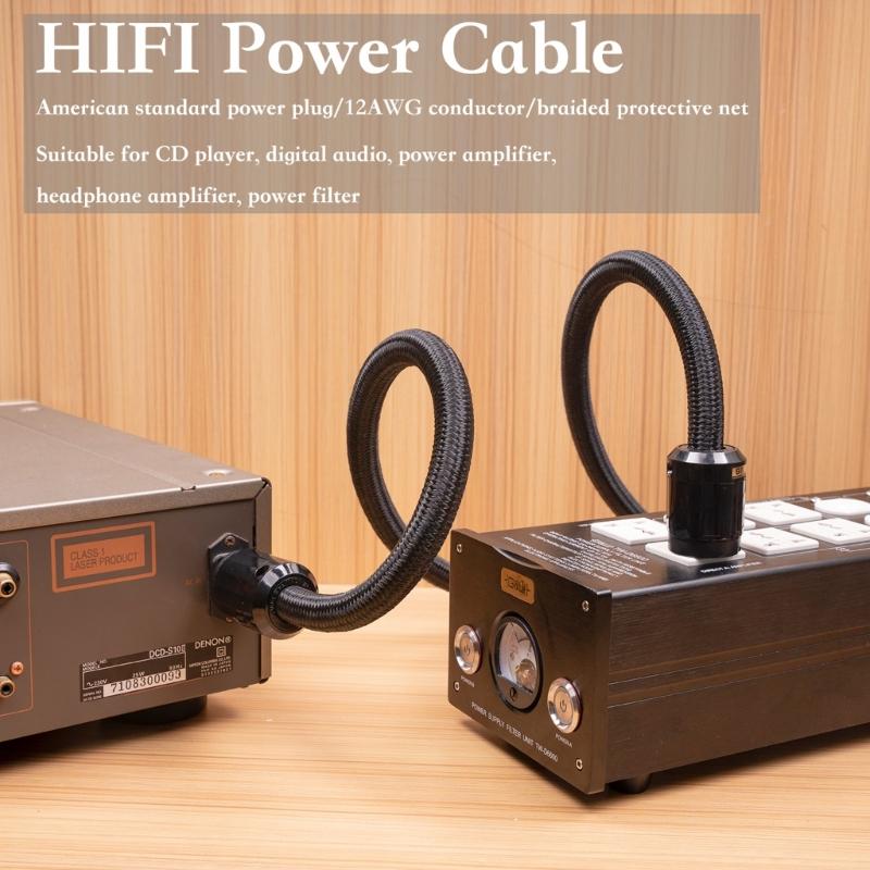 Аудиофильский Hi-Fi силовой кабель 12 AWG Кабель питания 12 AWG для США Разъем 125 В 15 А 3-контактный силовой кабель для колонки сабвуфера