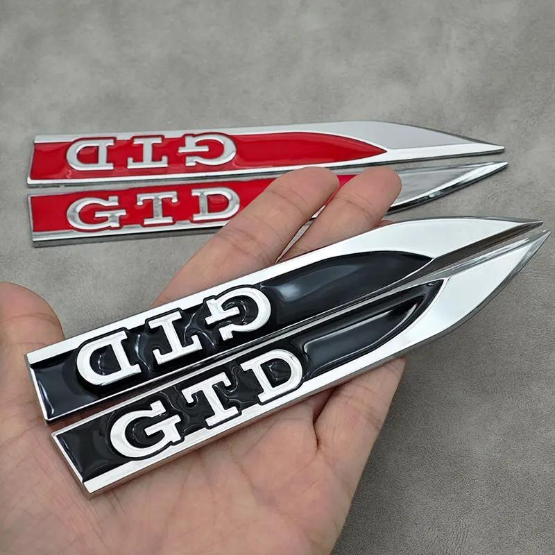 VW GTI GOLF 2026 Горячее для VW VOLKSWAGEN 2 шт. Красный Черный Металлический Логотип Значок GTD Боковой Значок на Крыло Автомобиля Для Volkswagen VW Golf 7 6 5 4