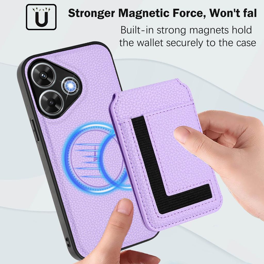 Magsafe 2 In 1 Detachable Xiaomi 15 Pro Wallet Case with Card Holder Magnetic Kickstand PU Leather Flip Cover For Redmi Note 13 Pro Redmi 14C Note14