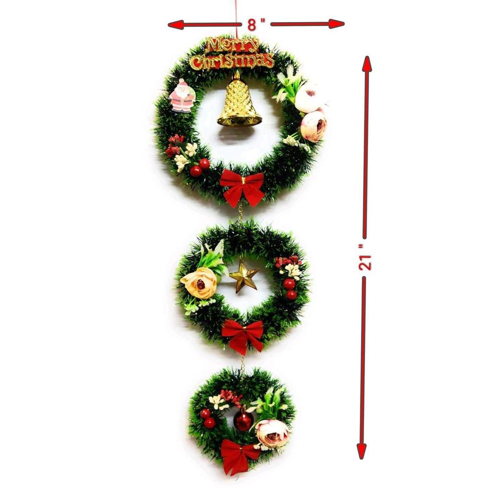 Дизайнерский рождественский венок -, ширина 8 дюймов, длина 21 дюйм- (Зеленая сосна, 1 шт.)