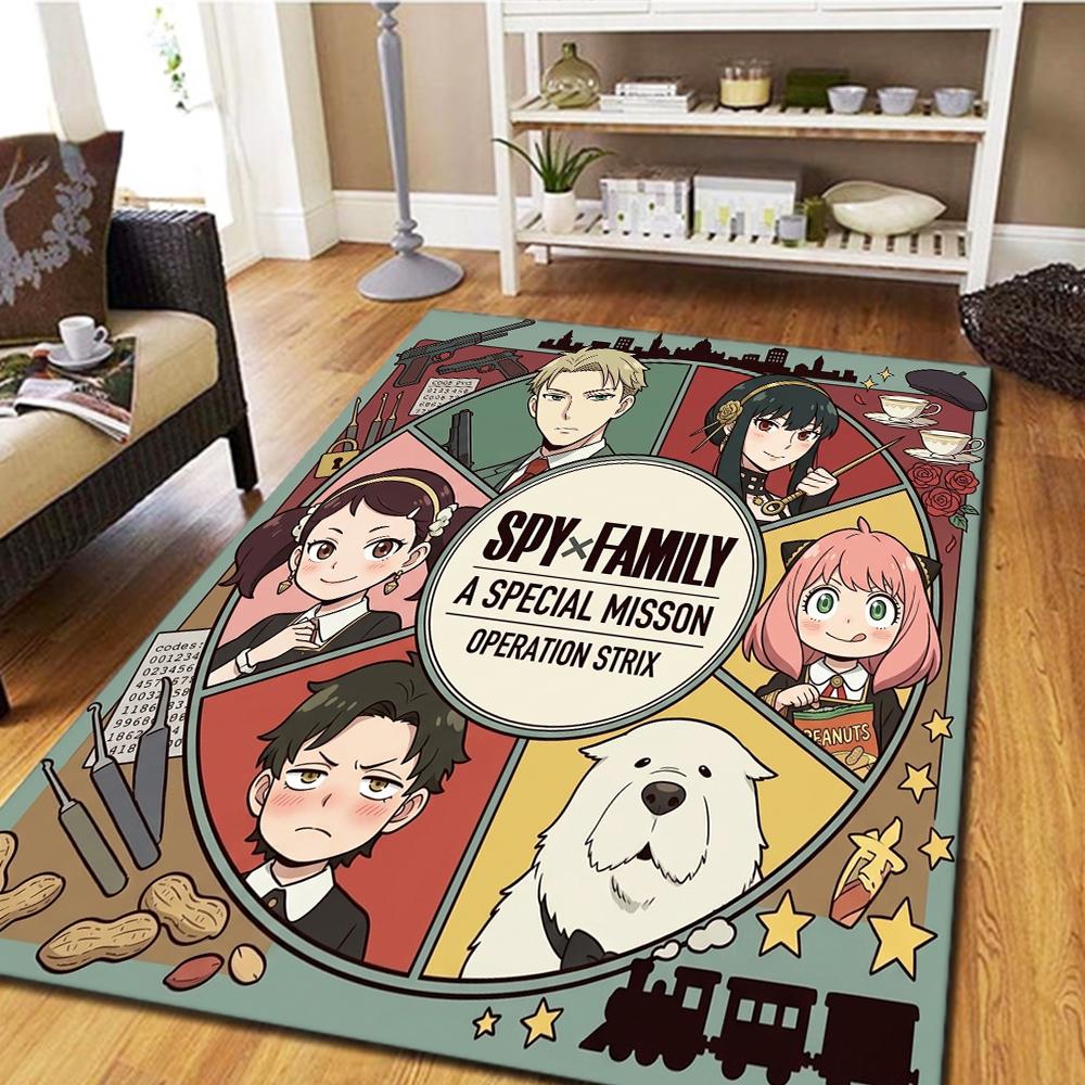 Ковер для гостиной SPY FAMILY, Декор для спальни, Крутой домашний коврик с изображением из фильма, Игровой напольный коврик -HE57