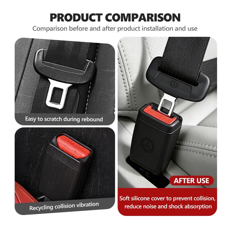 CGRE6 Car Silicone Seat Belt Buckle Anti-scratch Protector Cover Decorative Accessories For Benz AMG VIANO GLB GLC W108 W124 W126 W169
