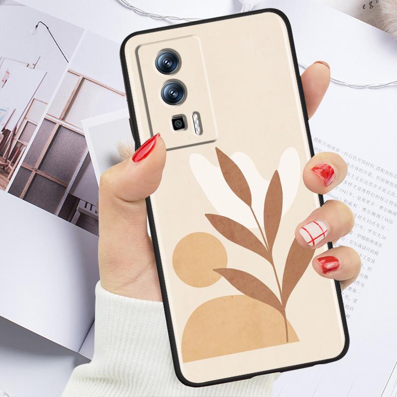 Vintage Flower Leaves For Xiaomi Redmi 9A 9C 9AT 10C 9 9T 10 12C 13C 8 12 K60 A1 K50 K40 5G Black Soft Phone Case