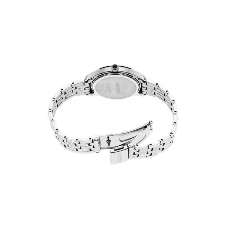 SEIKO 50M waterproof Quartz Steel Strap women's watch white dial SWR069