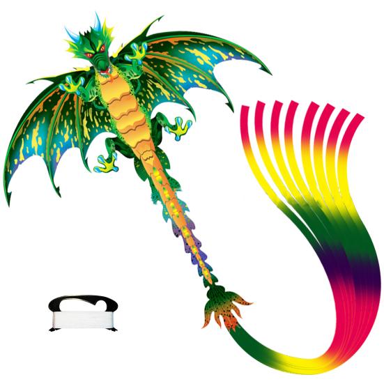 Kite Dragon Fly Multicolor Easy to Fly Laser Engraving Pterosaurs Kite for Kids Children