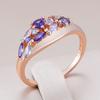 Трендовое Полностью Блестящее Фиолетовое Кольцо с Натуральным Цирконом для Женщин, Роскошное, Цвета Розового Золота, Качественное, Повседневное, Изысканное, Винтажное Ювелирное Изделие, Подарок