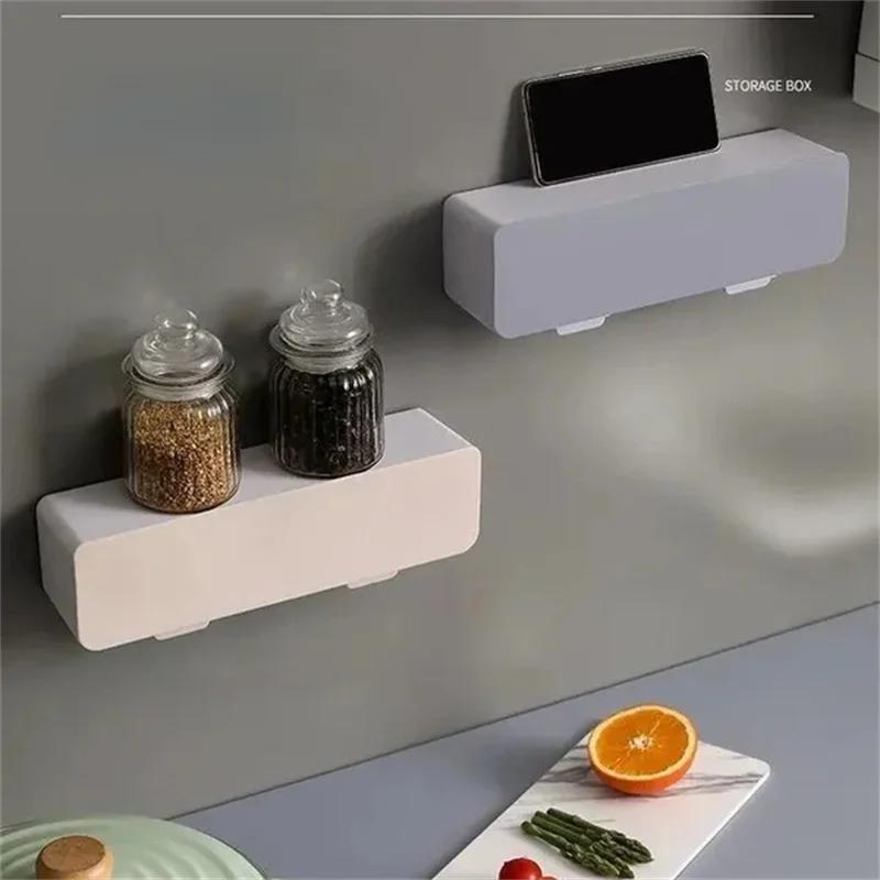 Настенная коробка для приправ с 4 сетками, банка для специй, соль, сахар, контейнер для хранения специй с ложкой, бытовые гаджеты, кухонные аксессуары