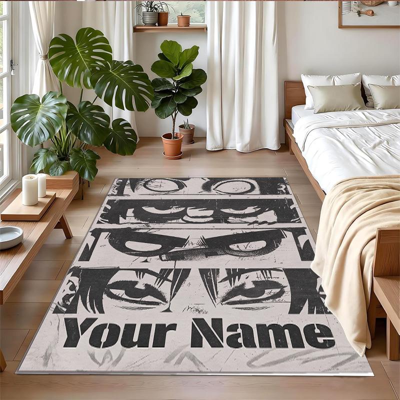Crystal Velvet Rug Custom Name Text, Soft Non Slip Floor Mat Home DecorGorillaz