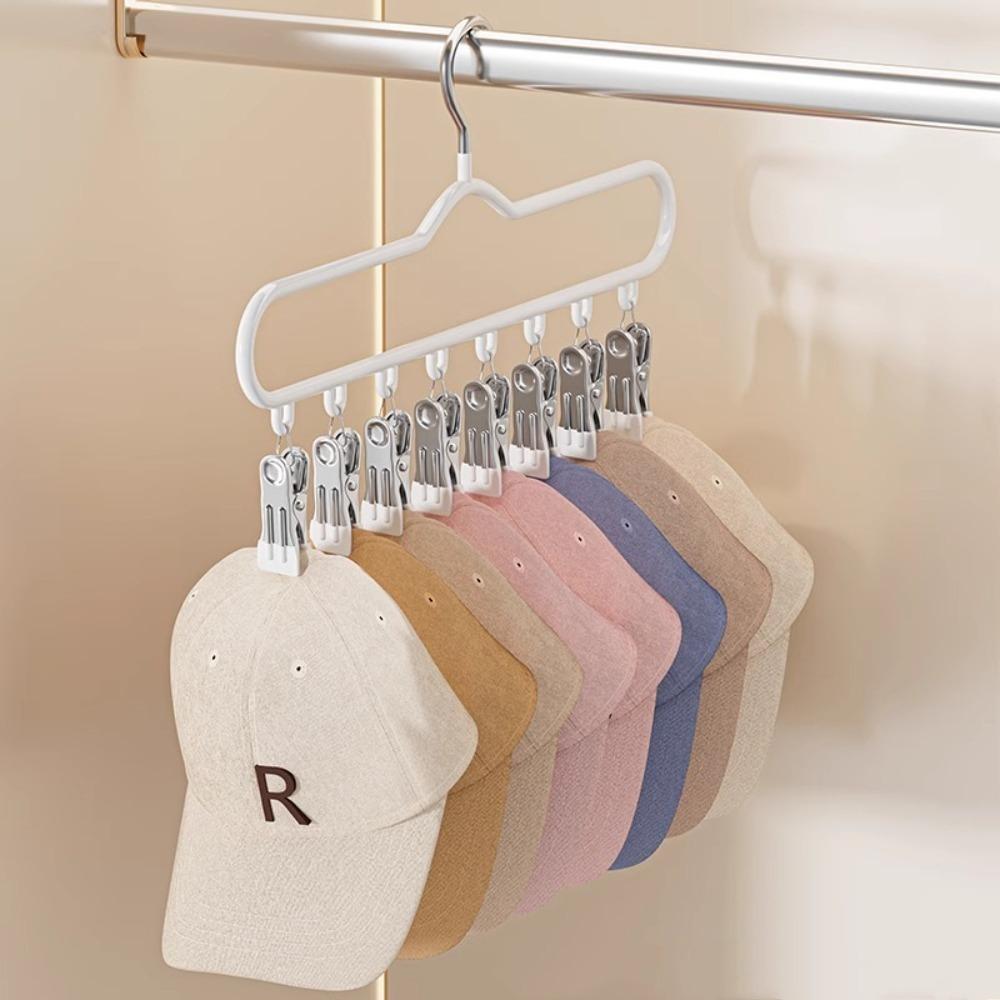 Windproof Clothes Drying Rack 8 Clips Hat Rack New Clothes Hanger  for Home Dormitory