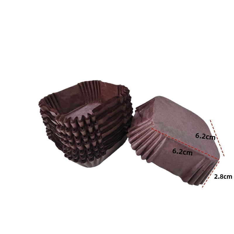 100/250 шт. Бумажная подставка для лунных пряников Квадратная бумажная подложка для брауни среднего размера 45/50/55/62 мм Бумажный лоток Xue Meiniang Маслостойкий стаканчик