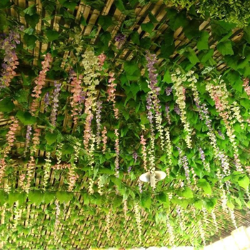 Реалистичные искусственные листья виноградной лозы Потолочный декор Искусственные растения плюща Зелень