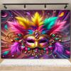 Colorful Mask Carnival Photography Backdrop Venetian Mardi Gras Masquerade Background Decoration Party Decor Banner Studio Props