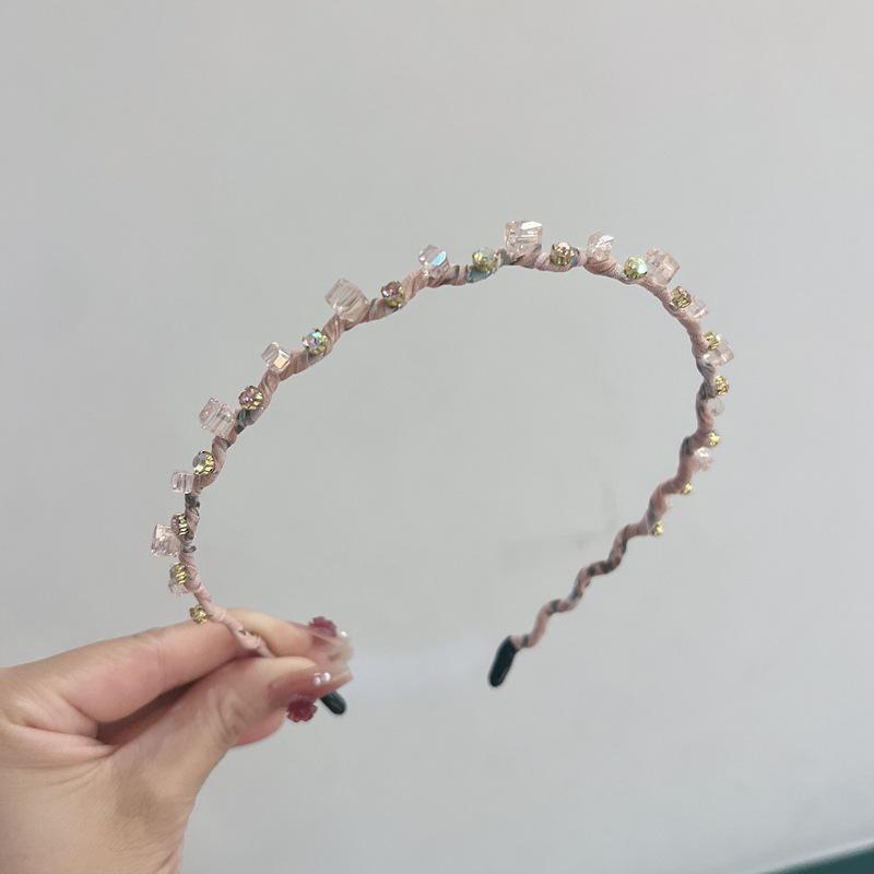 Элегантная цветочная хрустальная повязка на голову со стразами: Аксессуар ручной работы для женщин в японском и корейском стиле