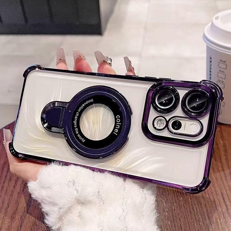 Для Xiaomi Redmi 15C 15 Note 15 Pro Note 14 Pro Plus 14C 4G 5G Чехол Магнитный Держатель Гальваническое покрытие Подушка безопасности Прозрачная Противоударная Крышка