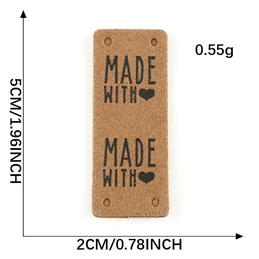 20Pcs Knitting Accessories Embossed Tag Sewing Embellishment Garment Labels Faux Leather Label  Bags