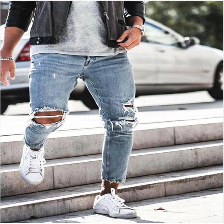 Men’s Ripped Jeans: New Autumn Slim-Fit, Slimming Stretch Trousers – Men’s Skinny Jeans