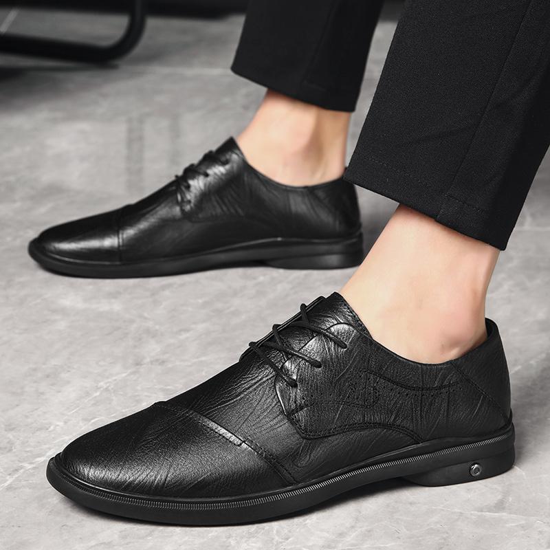 Весна Осень Натуральная Кожа Мужская Повседневная Обувь Британский Стиль Новейшая Модная Роскошная Мужская Обувь Нескользящие Роскошные Оксфорды Износостойкие