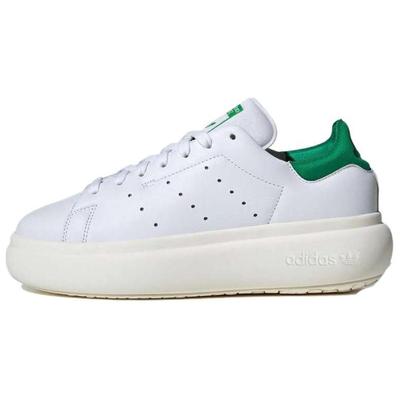 Stan Smith Бело-зеленые женские кроссовки на платформе Cloud-White Off-White ID2786