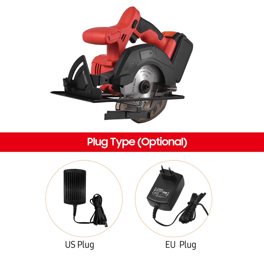 Аккумуляторная циркулярная пила, 20 В, лезвие 18 зуб., 140 мм, 5–3/8 дюйма, 3800 об/мин, переменная скорость, 2,0 Ач.