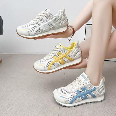 Популярные кроссовки для тренировок с вырезами, немецкие, женские, 2025, новая летняя сетчатая обувь, женские сетчатые дышащие повседневные спортивные кроссовки для бега в стиле Форреста Гампа