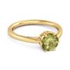 Peridot Minimalist Solitaire Ring - Sterling Silver Gold Vermeil