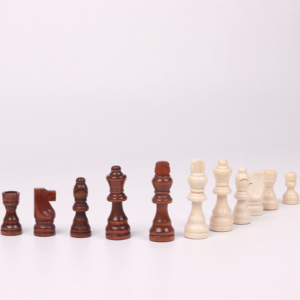 Wood Wood Chessmen 32 Pieses Chess Games Entertainment Wooden Chess