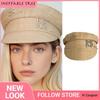 INS Spring Summer Hand-sewn Raffia Newsboy Hats for Women Letter Crystal-Embellished Baker Boy Cap XS-L Sombreros De Mujer