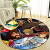 1pc UFO Robot Grendizer8 Design Printed Area Round Carpet for Bedroom Living Room Home Decor Rugs Mat Non Slip Mat Rug for Bedside
