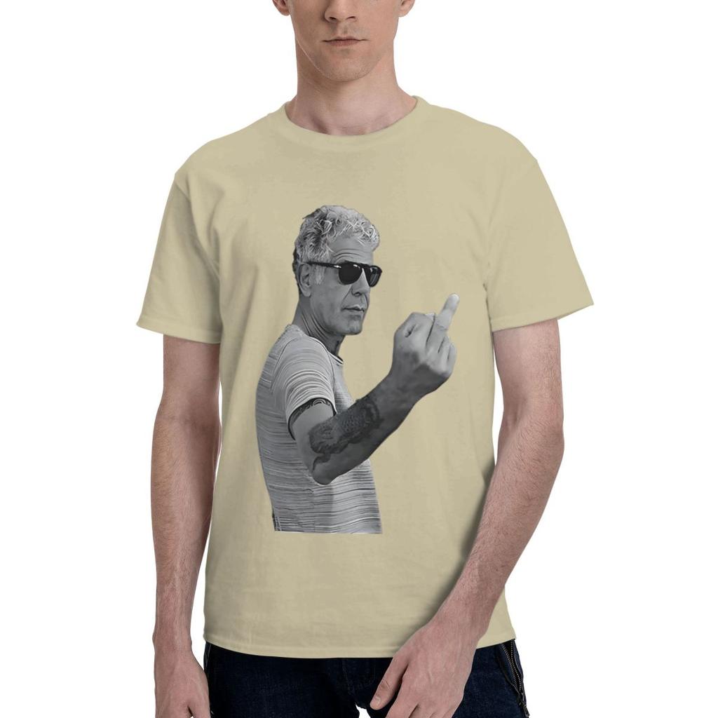 Anthony Bourdain Positions Middle Finger 100 Cotton Casual Breathable Confortable Manga Funny Ugus TShirts Men TShirt