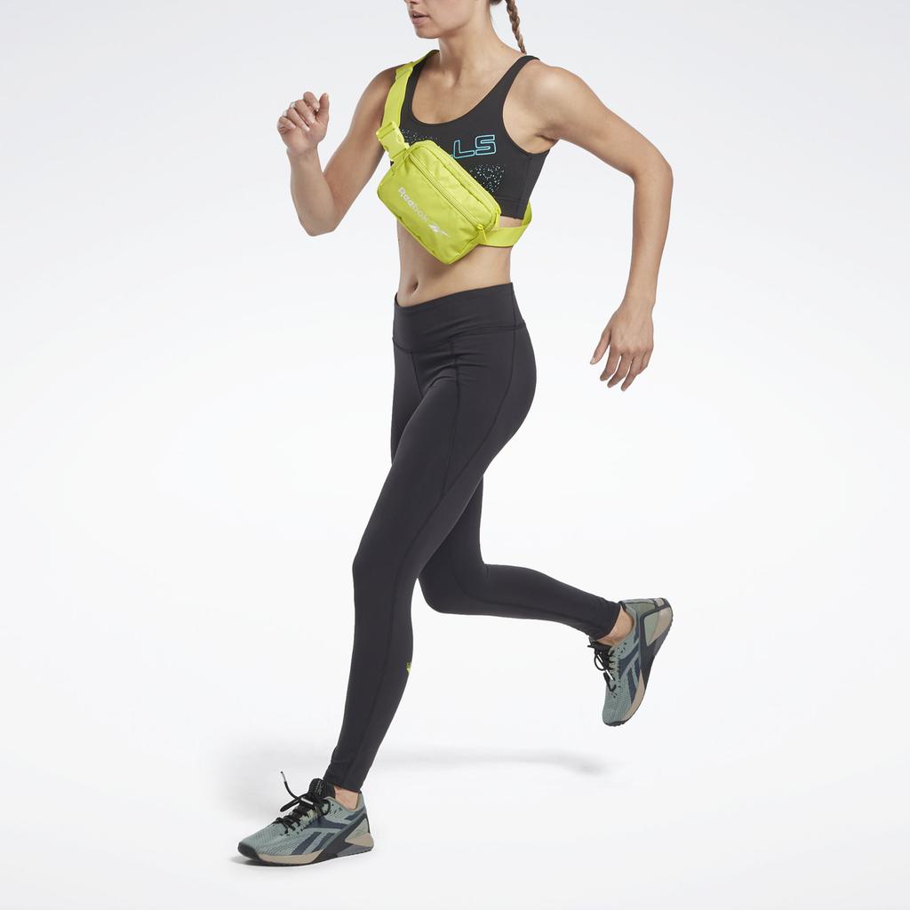 Reebok Спортивные леггинсы женские Lux Graphic однотонные с высокой талией Черные HN6035